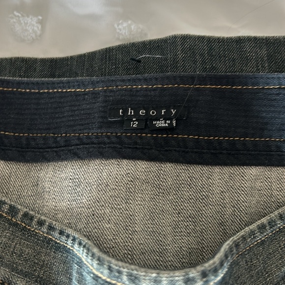 Never worn, nwot, Theory mini skirt, size 12, jean - Picture 4 of 4